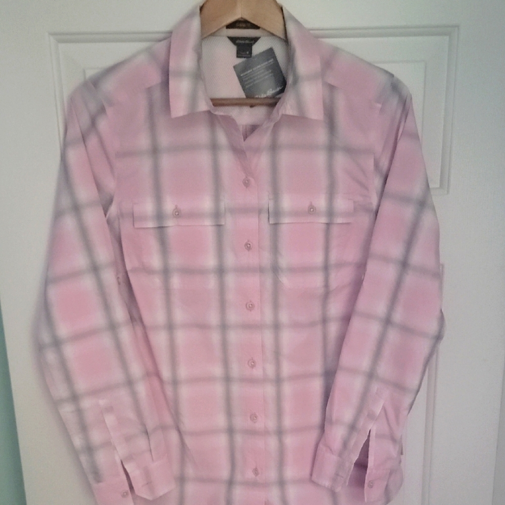 Womens Eddie Bauer adventurer 3.0 Button Down Shirt,UPF 50, Medium,New W/Tags